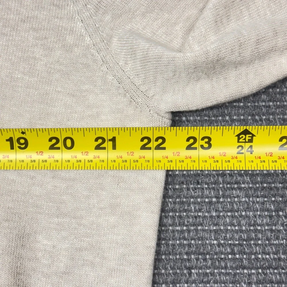 Brooks Brothers Mens Supima Cotton V-Neck Sweater Oatmeal Heather Beige Large
